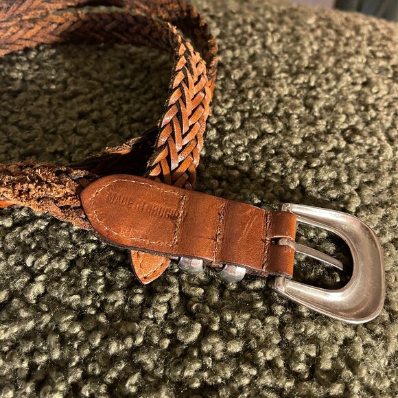 Simple brown braided belt retro style‎ 80s classic caroline bissette diana M/L